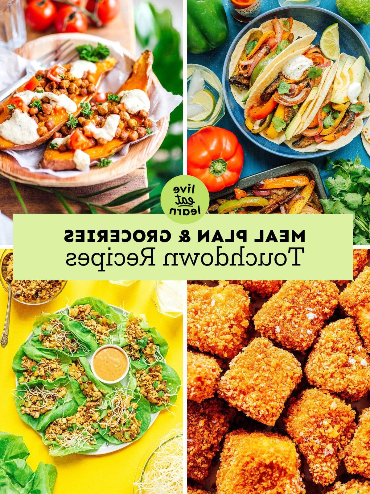 Essensplan: Touchdown-Rezepte 2 Collage, die "Touchdown Recipes Meal Plan" zeigt.