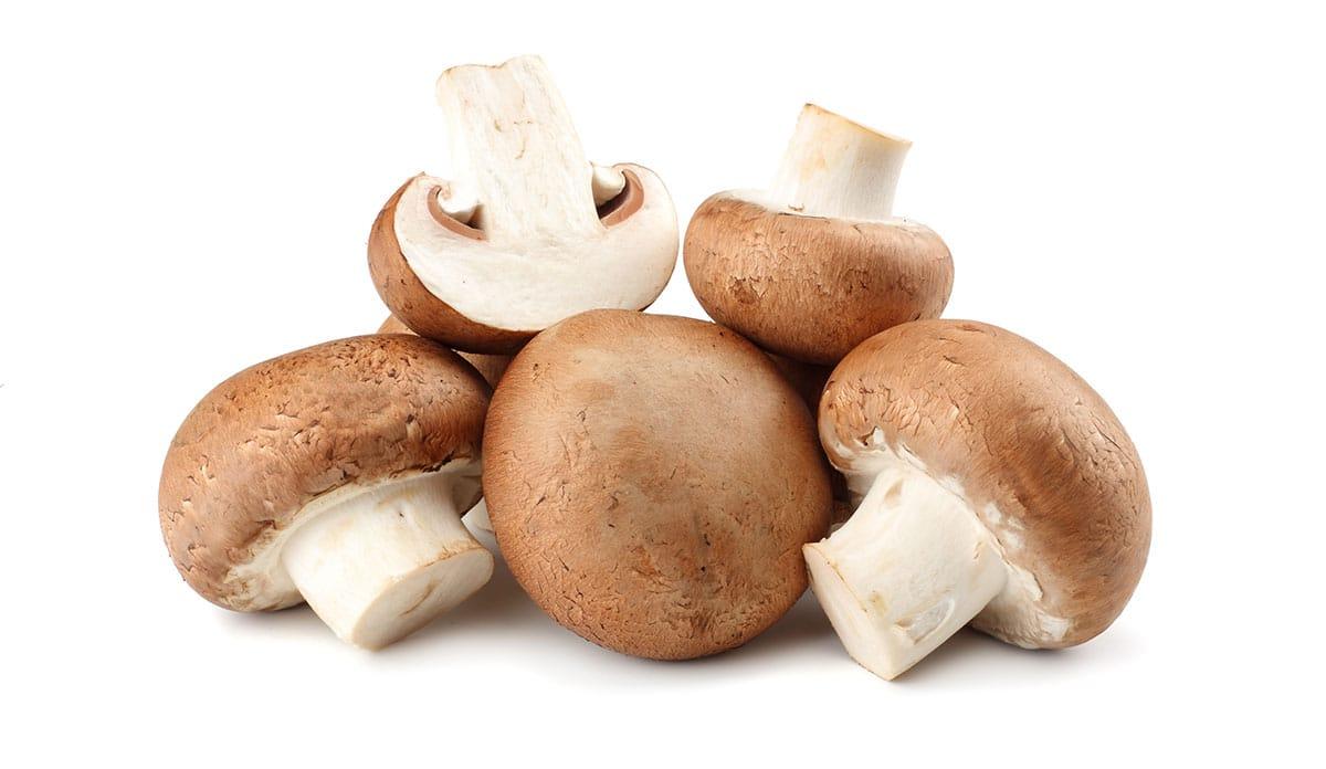 **Gemüseliste: 240 Gemüse von A bis Z** 15 Champignons auf weißem Hintergrund.