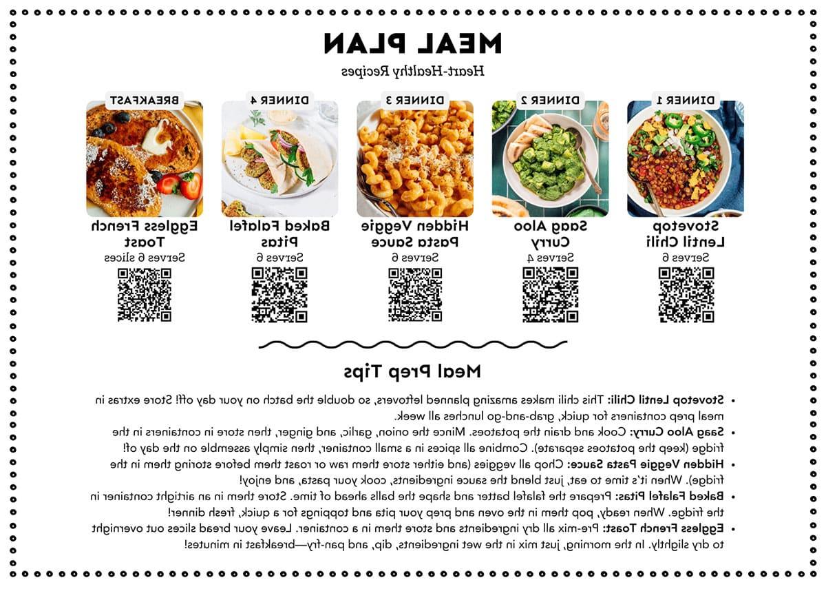 Meal plan.