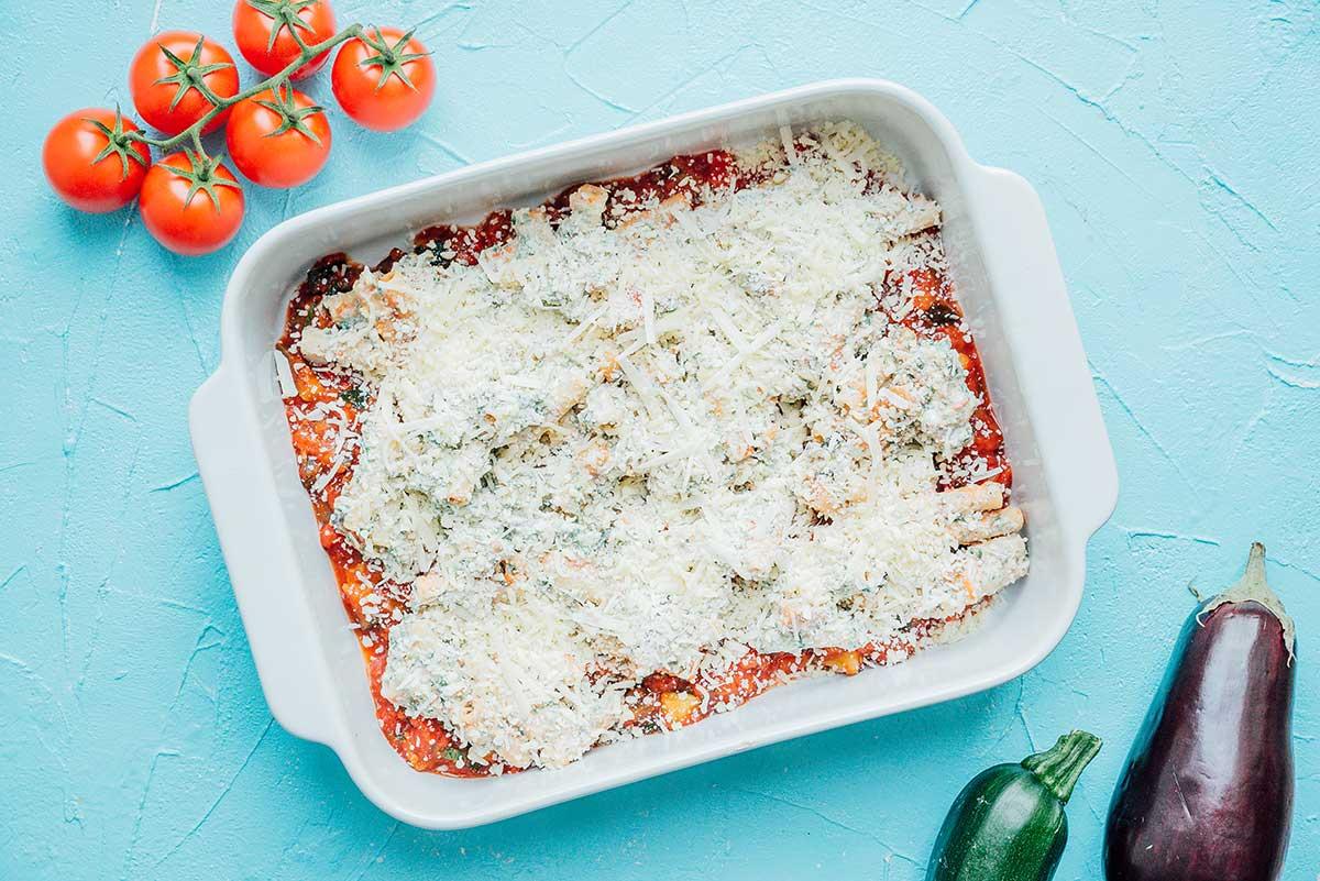 Einfaches vegetarisches Ziti-Auflauf-Rezept (Gemüsereich!) 7 img 6 282