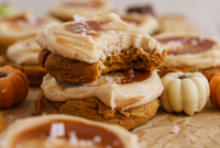Pumpkin Caramel Cookies with Creamy Caramel Frosting