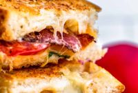 Golden Crispy Bacon Tomato Grilled Cheese