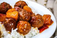 Set It and Forget It Hawaiian Meatballs