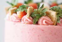 Spring Strawberry S’mores Cake