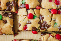 Festive and Simple Oreo and M&M Blondie Bars