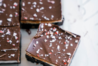 Decadent Holiday Peppermint Bark Brownies