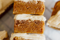 Ultimate Pumpkin Cinnamon Roll Blondies with Cream Cheese Frosting