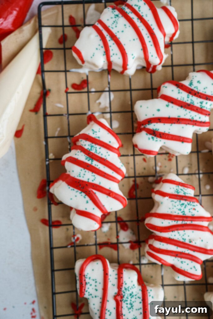 Finished homemade Little Debbie Christmas Tree Cakes on a serving platter