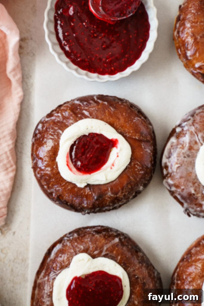 Brioche Jelly Donut with vanilla glaze