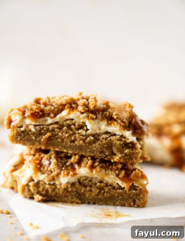Caramel Banana Bread Cookies, showing the thick layer of cream cheese frosting.
