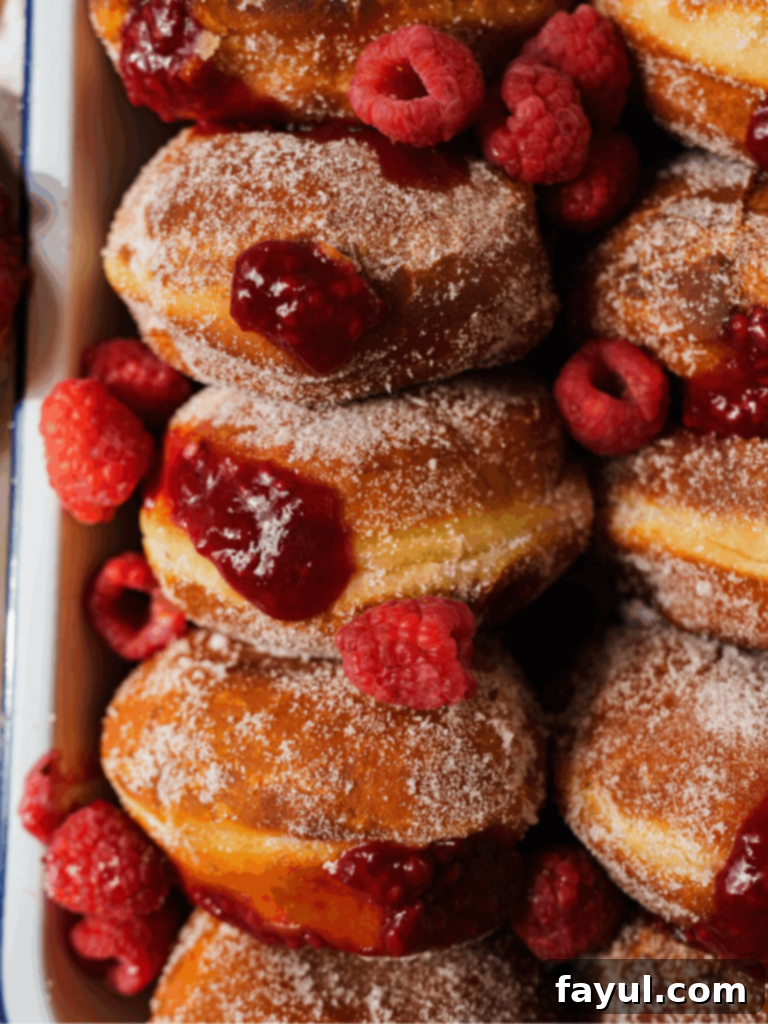 raspberry filled donut