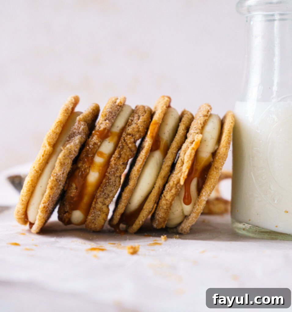 A plate of Snickerdoodle Caramel Cookies, ready to be served