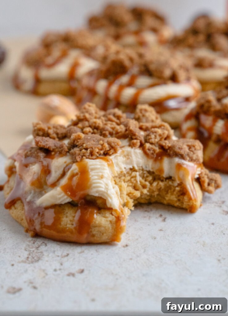 Close-up of fluffy pumpkin cookies before frosting, showing soft texture.