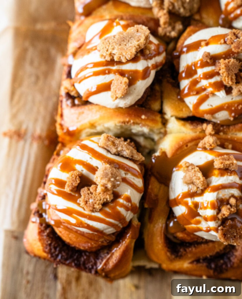 Dulce de Leche Cinnamon Rolls in a baking pan, ready for the oven