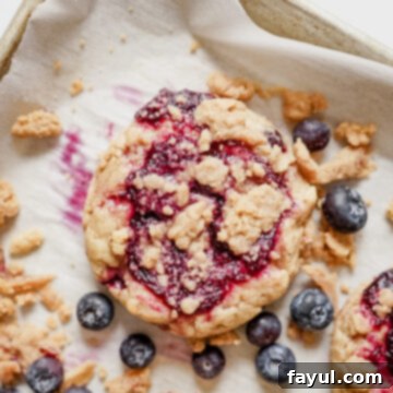 Browned Butter Blueberry Cookies with Streusel