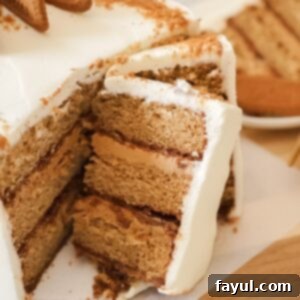 The Ultimate Biscoff Cake, perfectly frosted and ready to serve
