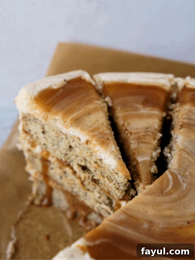 banana cake with brown butter frosting