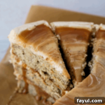 banana cake with brown butter frosting