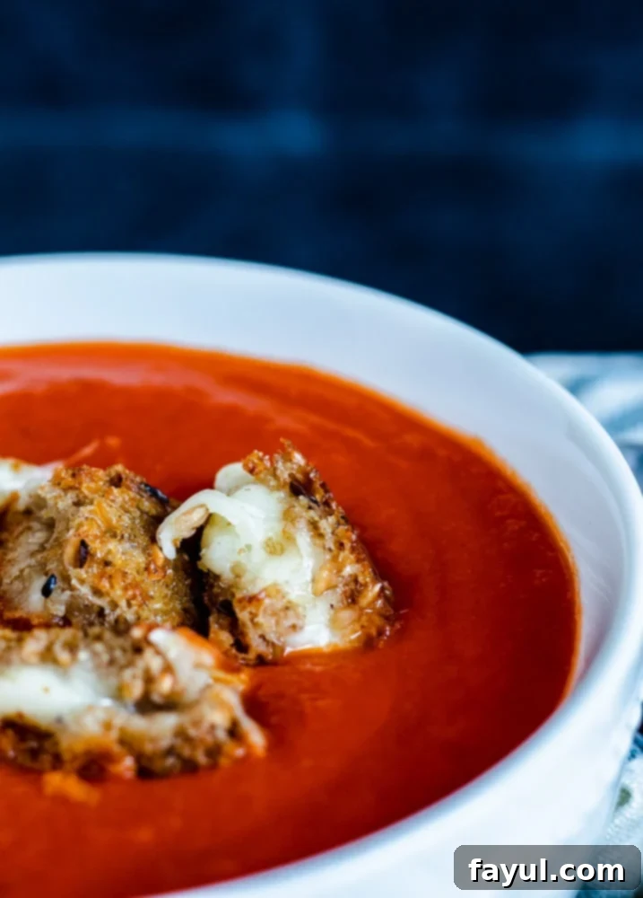 Close up shot of soup in white bowl.