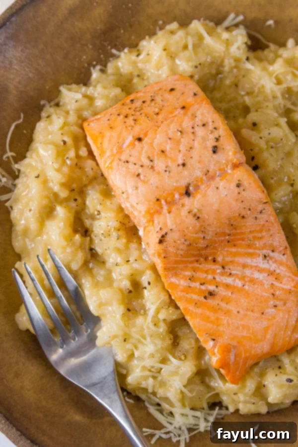 Roasted Salmon Risotto - Life Currents romantic main dish