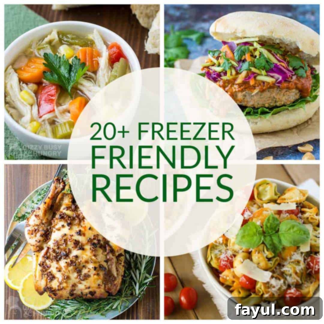Collage of 4 freezer-friendly recipes