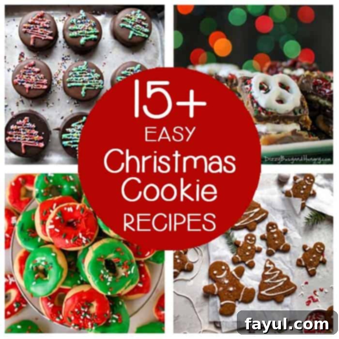 Square collage of 4 easy Christmas cookie recipes