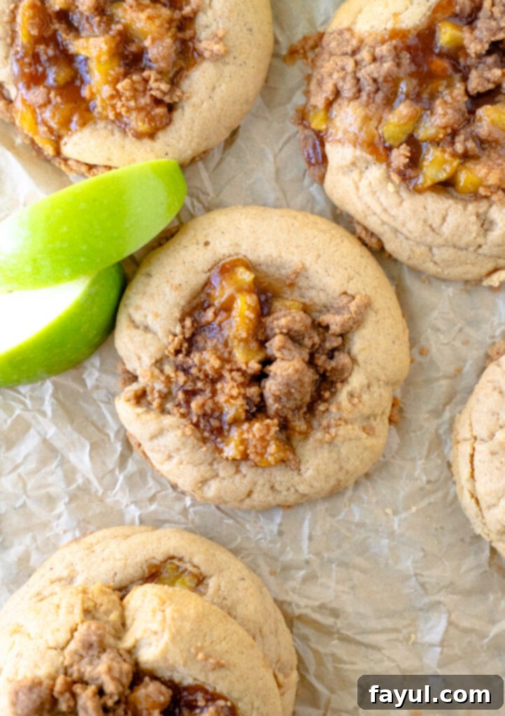 apple crumb cookies on a plate