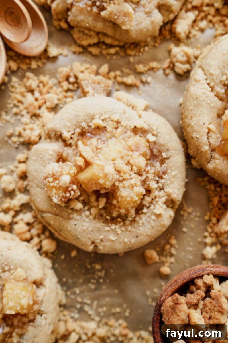 apple crumb cookie dough with filling and streusel