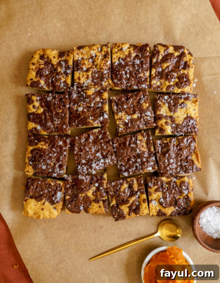 Delicious Pumpkin Chocolate Chip Blondies bars