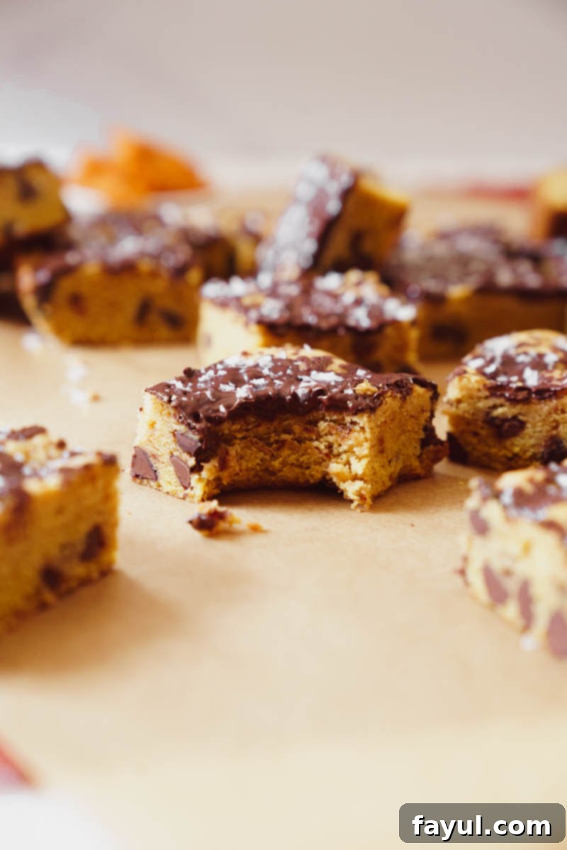 Serving of Pumpkin Chocolate Chip Blondie