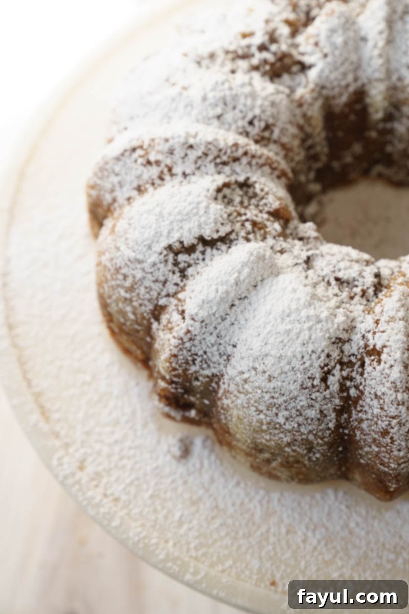 Close-up of Apple Cider Donut Cake slice