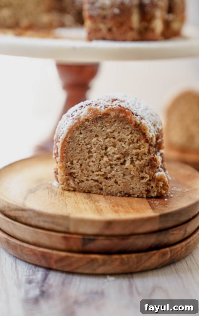 Apply Cider Donut Cake with powdered sugar