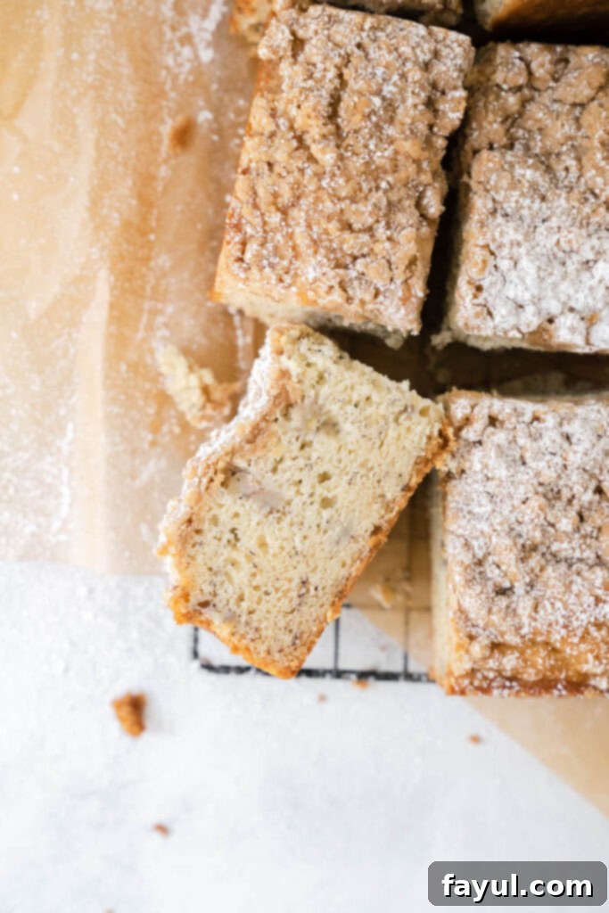 Banana Coffee Sheet Cake ready to be served