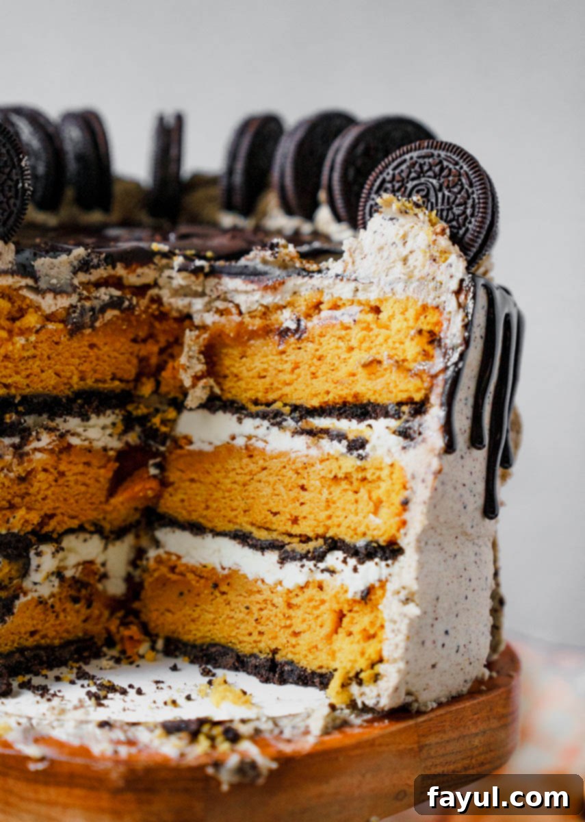Baked pumpkin cake layers cooling on a wire rack