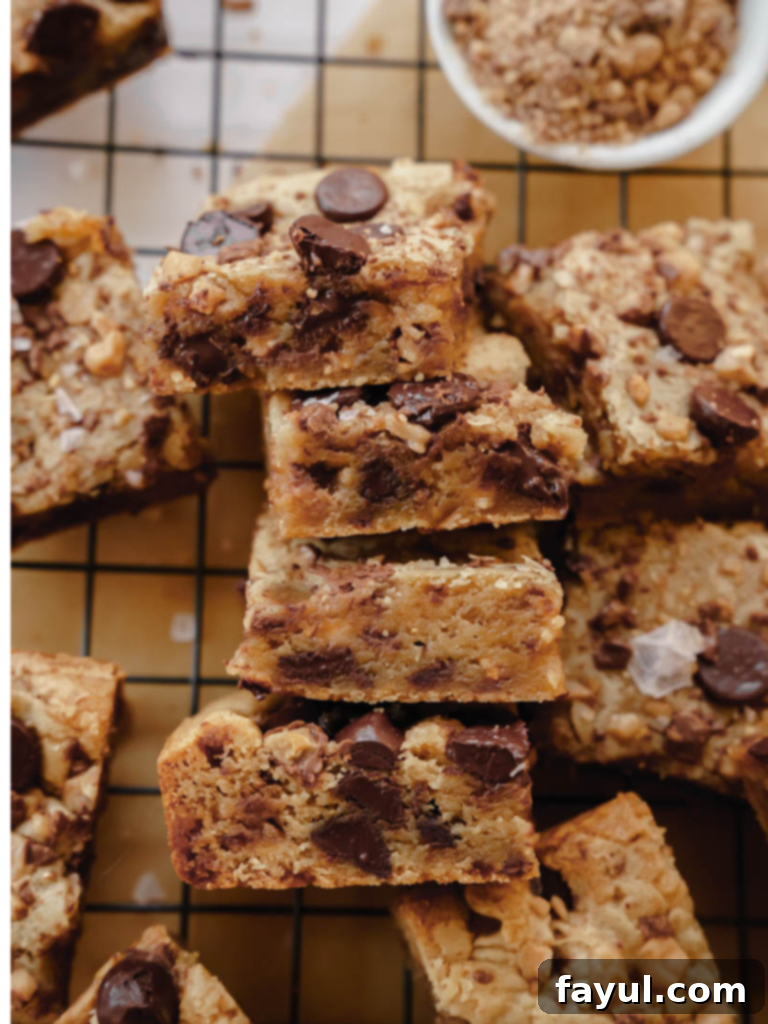 Dark Chocolate Toffee Blondies