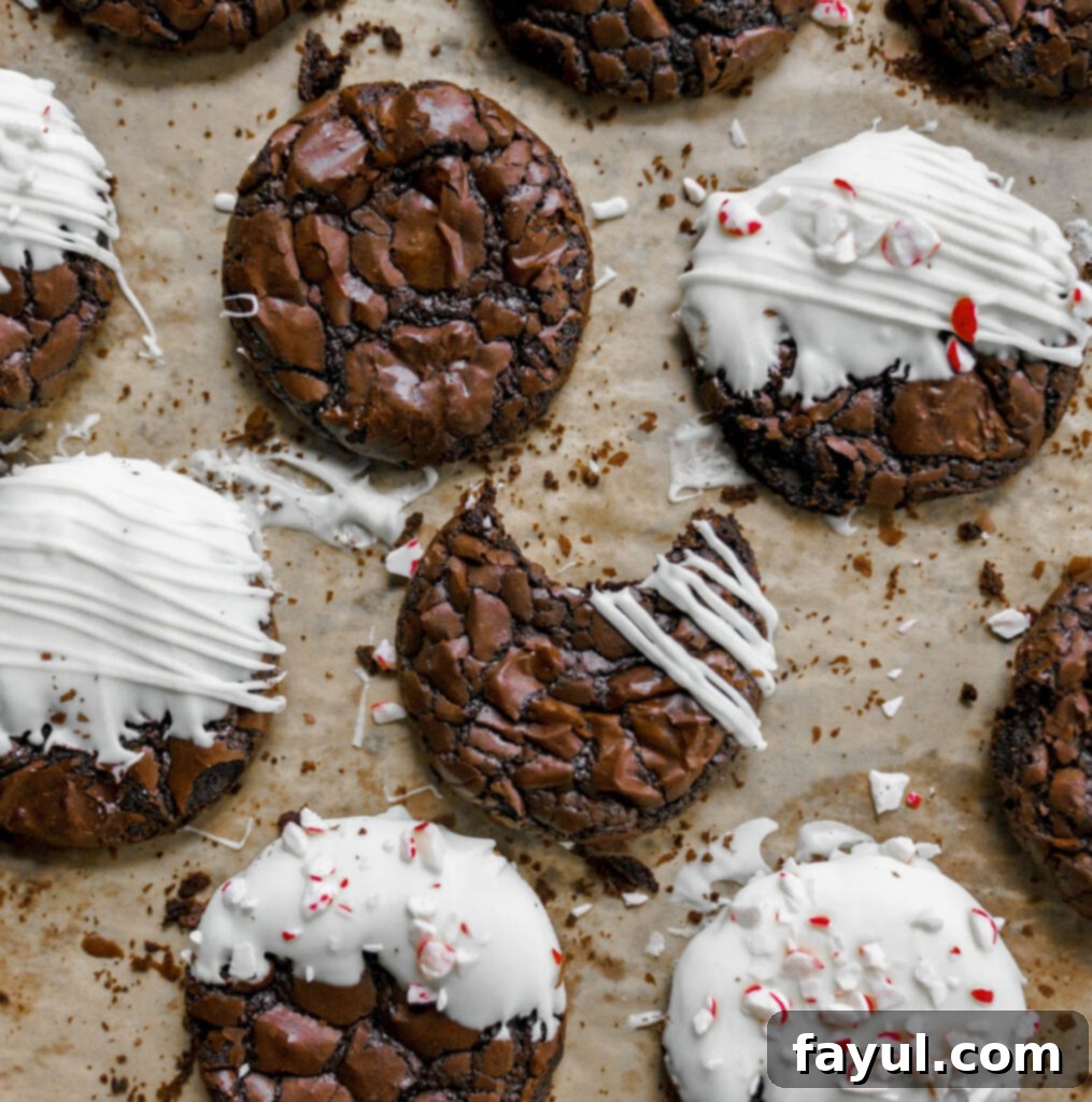 Fudgy brownie cookies arranged on a platter, ready to serve
