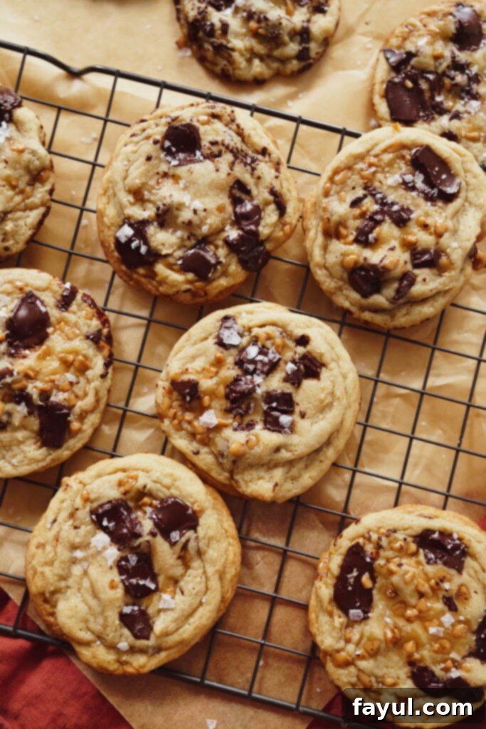 Stack of Espresso Toffee Chunk Cookies