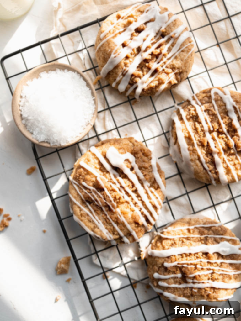 Delicious Coffee Cake Cookies with streusel topping and cinnamon filling