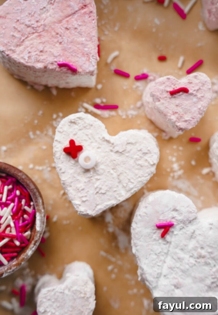 Heart-shaped Valentines Marshmallows, a sweet treat