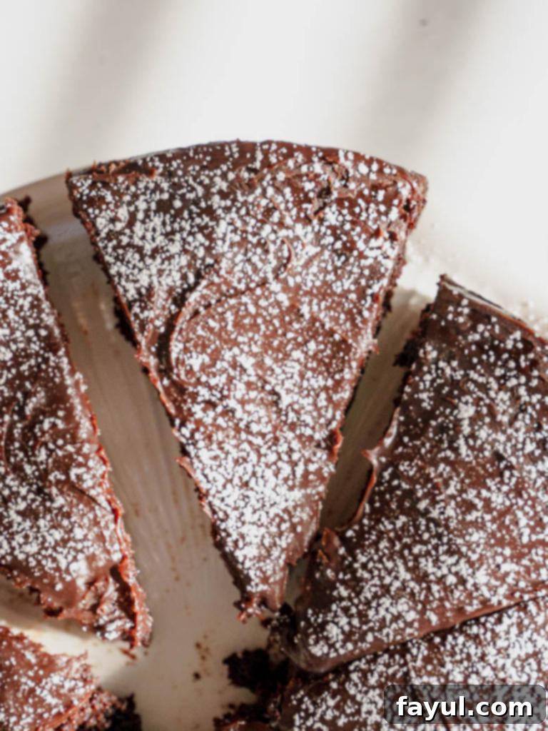Flourless Chocolate Cake with Ganache Glaze