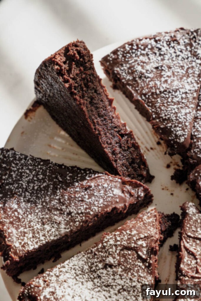 flourless chocolate cake with ganache