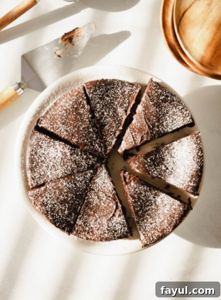finished flourless chocolate cake