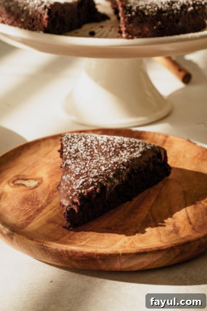 flourless chocolate cake with ganache