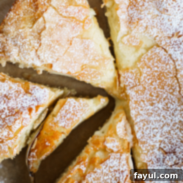 Homemade Gooey Butter Cake dusted with powdered sugar