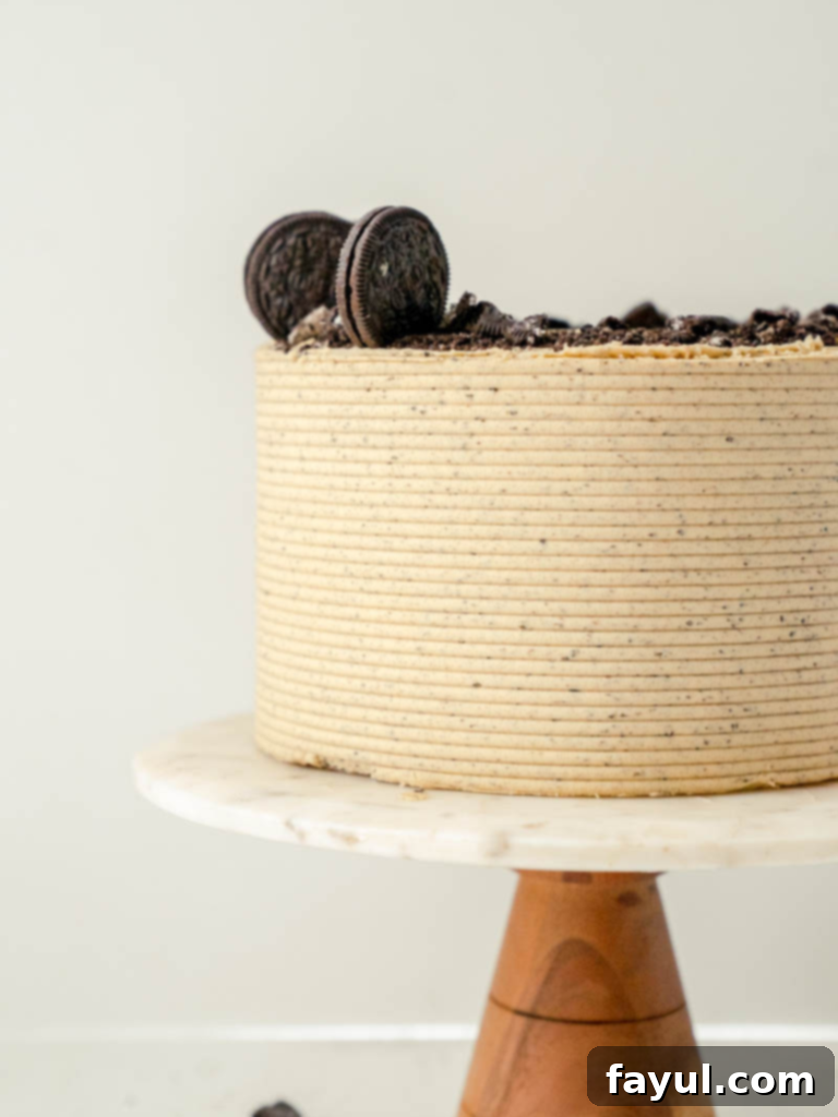 Delicious Oreo Peanut Butter Cake slice