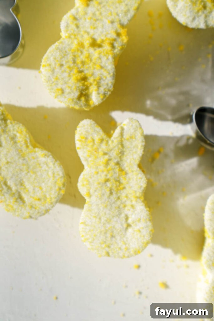 Homemade Peeps, close up of the soft texture