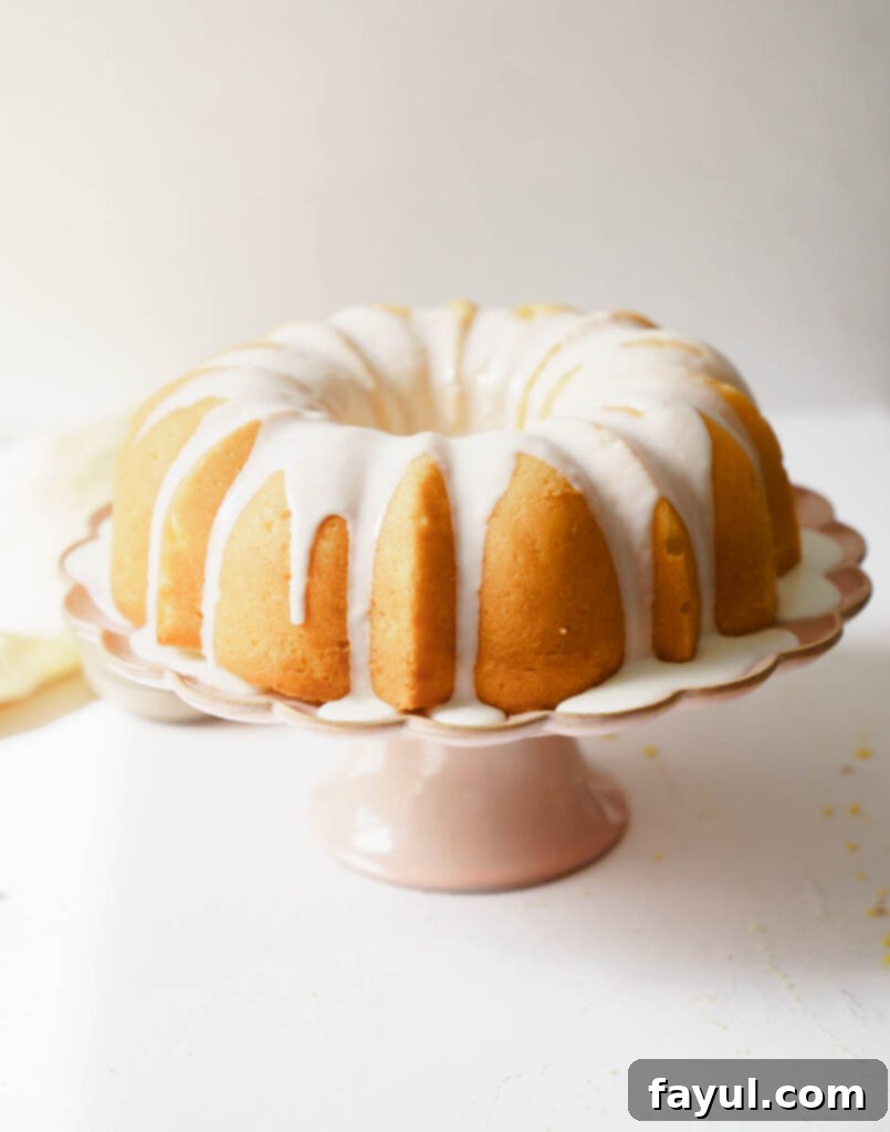 Sun-Kissed Lemon Bundt Cake 7 Lemon Bundt Cake on plate