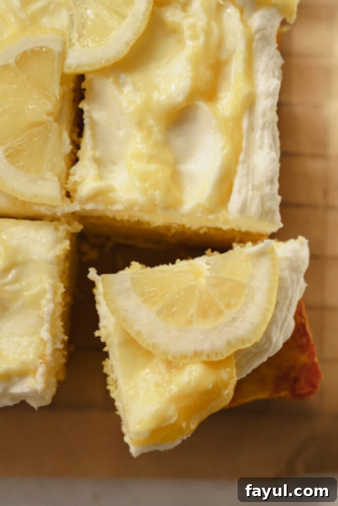 Lemon Sheet Cake side view
