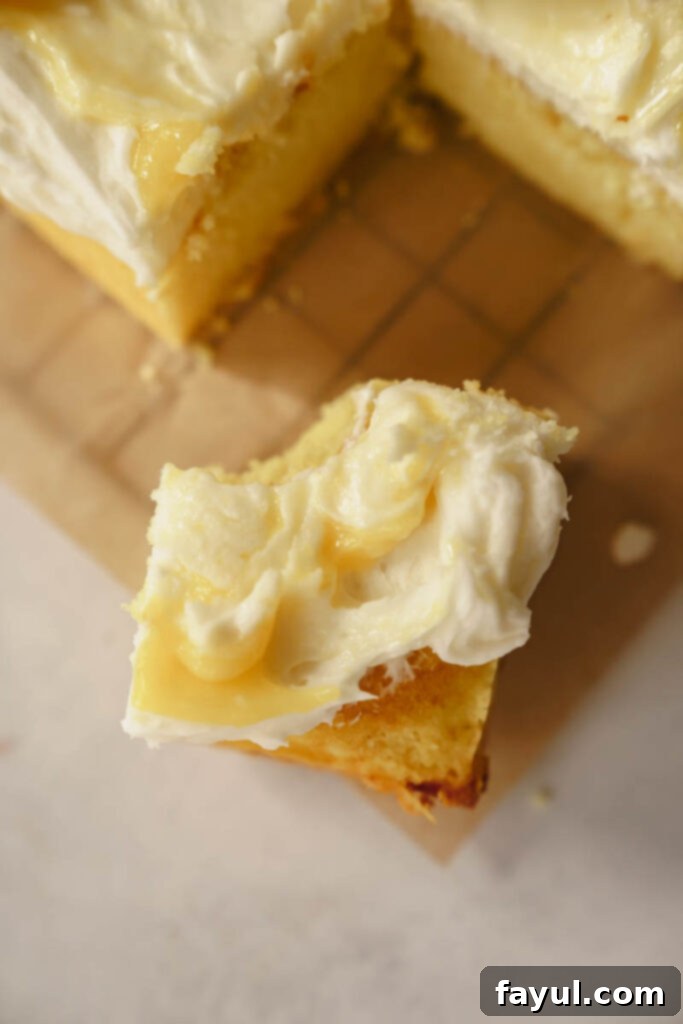 Lemon Sheet Cake close-up