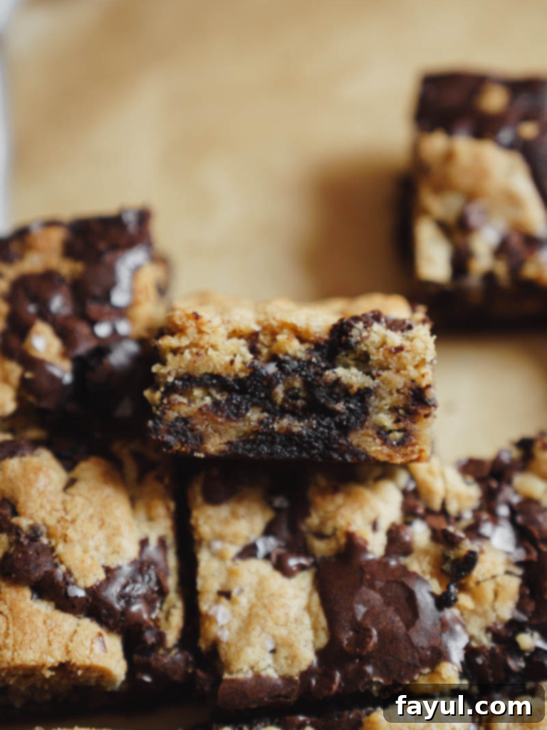 Brookie Bars, a delicious combination of brownie and cookie layers.